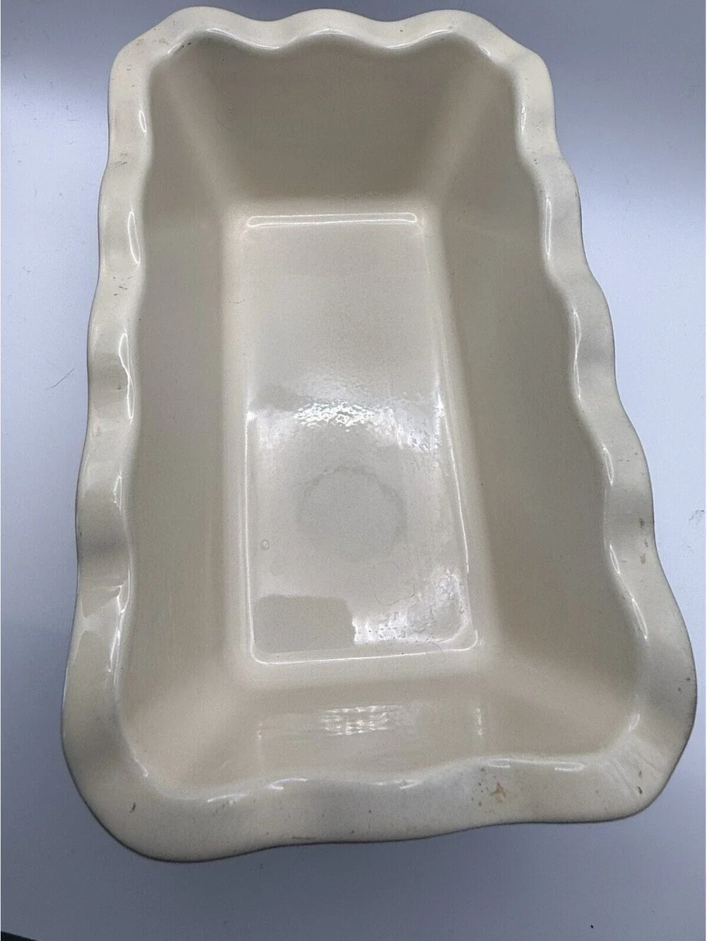 Emile Henry France Vintage Ceramic Loaf Pan Navy/Cream Oven Safe